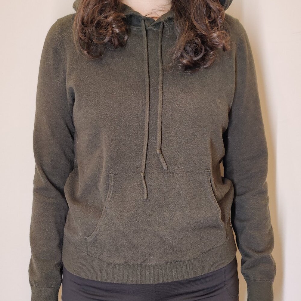Forever 21 Dark Green/Olive Lightweight Pullover Hoodie Kangaroo Pockets | M